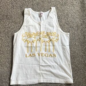 Vintage Tank Top with puffy Gold Palm Tree Design